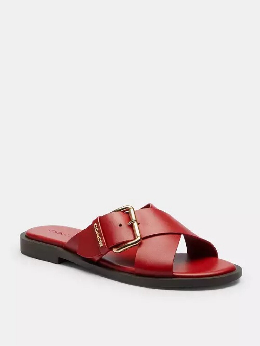 NWT! Coach Crisscross Buckle Sandal In Poppy Red ♥️